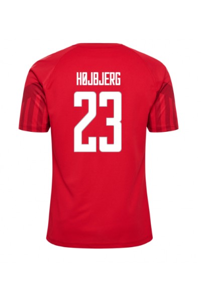 Denemarken Pierre-Emile Hojbjerg #23 Voetbaltruitje Thuis tenue WK 2022 Korte Mouw